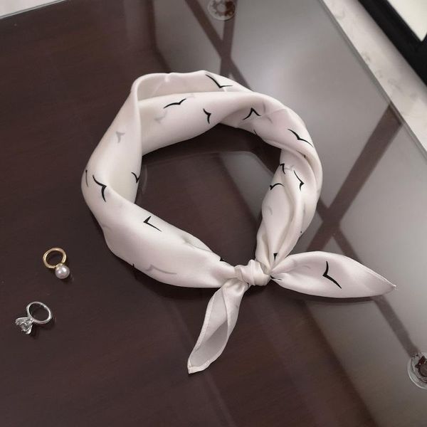 

scarves white women scarf small square solid color collar little cravat 53*53cm ladies silk handkerchief 4, Blue;gray