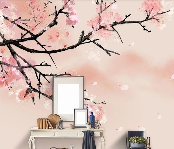 

wallpapers ainyoousem sakura tree gongbi flowers and birds background wall papier peint papel de parede wallpaper 3d stickers