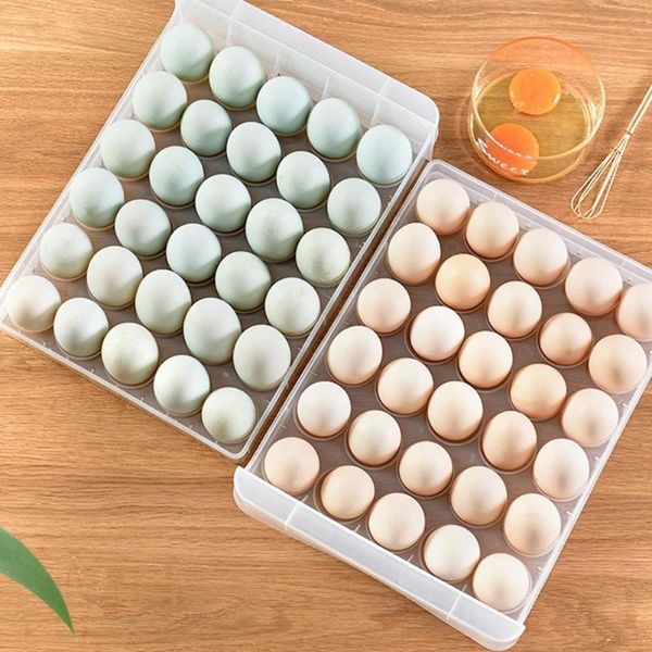 

household 60 grid egg storage box drawer kitchen refrigerator dumpling double transparent plastic tray g1d5 bottles & jars