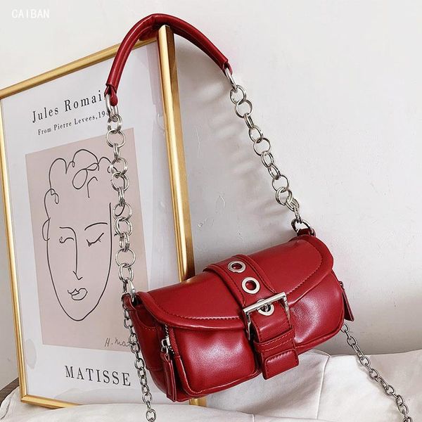 

women handbag leather small shoulder bags vintage metale chain mini totes lady crossbody bag purse evening