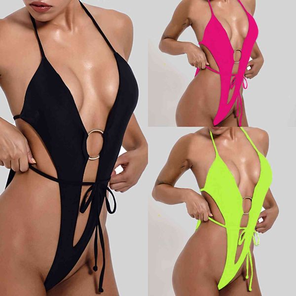 

2021 strap back and waist swimsuit women y1011, Red;black