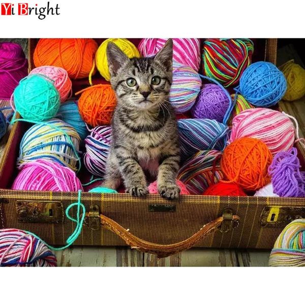 

diamond painting square&round cross stitch wool cat 5d diy mosaic embroidery rhinestones gift lwr