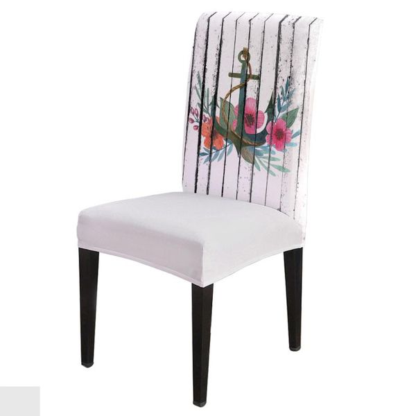 

chair covers dining wood grain anchor watercolor flowers modern elastic printing el wedding home