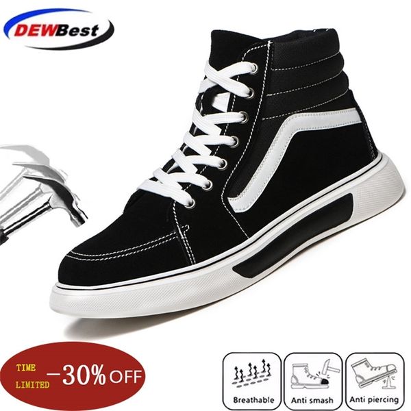 

lightweight work shoes men's anti-smashing construction safety steel toe sports casual protective boots 210826, Black;brown