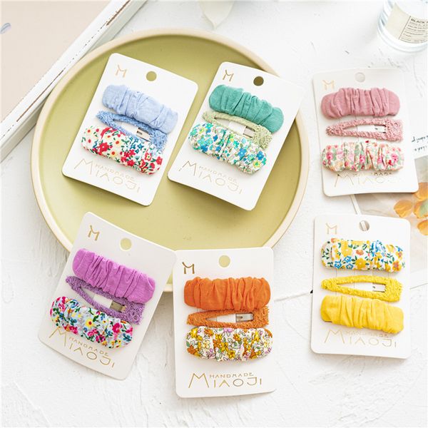 

3pcs/set korean print elegant hair clip for women barrettes 2021 trendy flower hair pin new sweet girl hair accessories headwear, Golden;silver