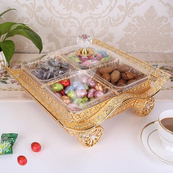 

storage bottles & jars iron art and ackle products chinese-style split box home wedding candy with cover dried fruit food