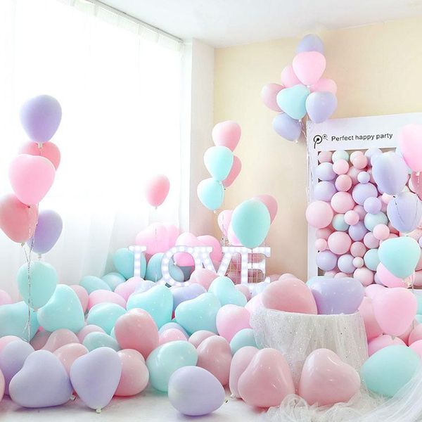 

party decoration 100pcs 13inch mint green macaron latex balloons baby blue pink helium ballon birtday event wedding