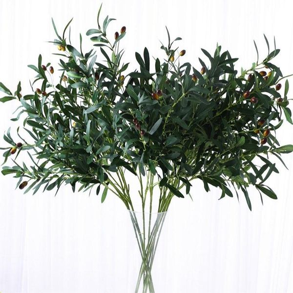 

decorative flowers & wreaths simulation olive branch 10 fork 6 leaf plant diy home wedding party decoration