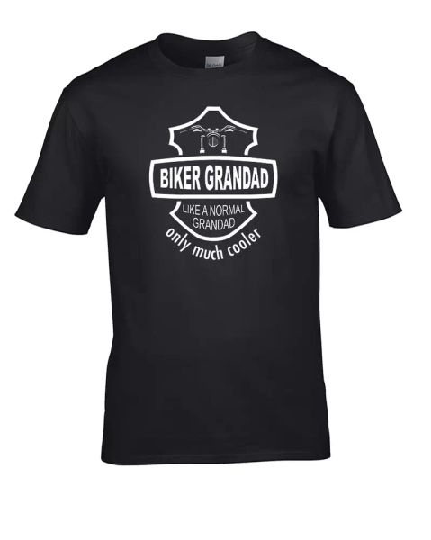 

biker grandad- motorcycle club style- men's t-shirt, White;black
