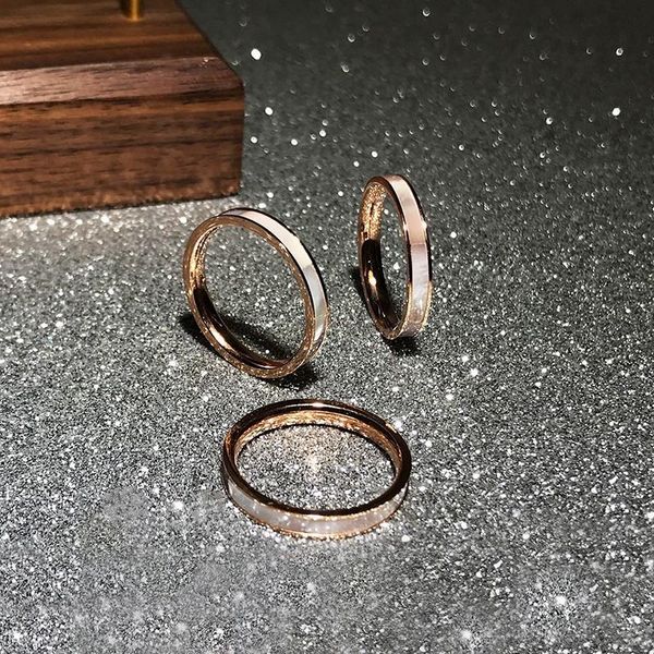 

wedding rings natural shell ring for women gold color stainless steel finger accessories luxury jewelry gift(gr402), Slivery;golden