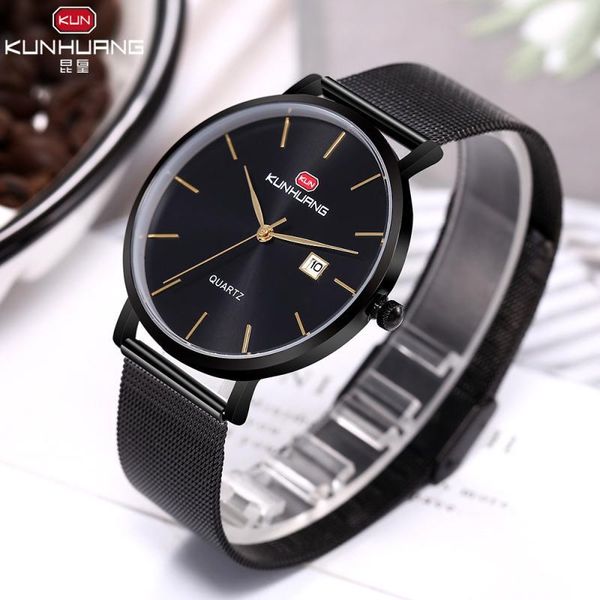 

wristwatches 2021 fashion brand watches men business simple mesh steel quartz wrist relogio masculino montre homme, Slivery;brown