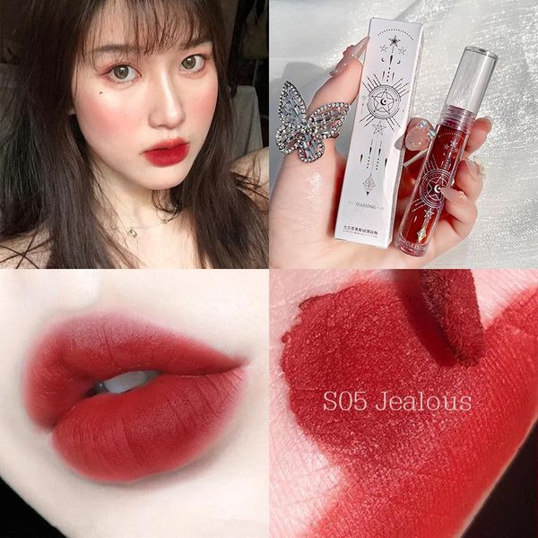 

lip gloss matte velvet glaze does not stick to cup lipstick waterproof long-lasting natural charming makeup tslm1
