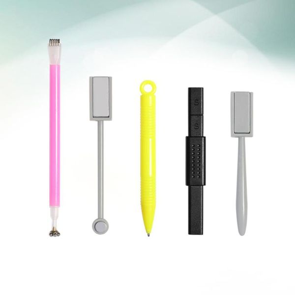 

nail gel 1 set 5pcs double head cat eye magnet stick pen magical board manicure art tools for salon (double-head + magne, Red;pink