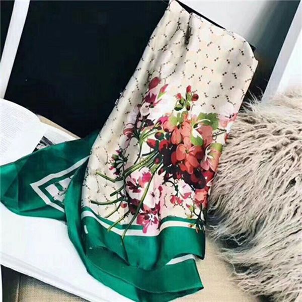 

brand designers scarf silk long scarfs classic scarves floral printing design womans wraps size 180x90cm no box, Blue;gray