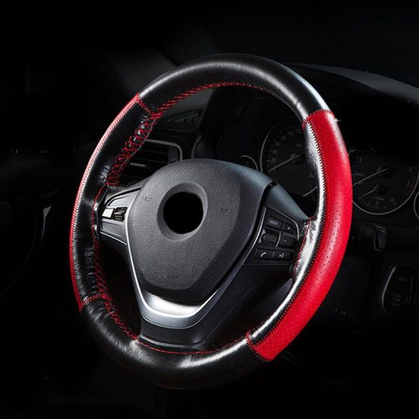 

steering wheel covers 37-38cm cover anti-slip black+red comfortable feeling diy