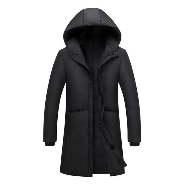 

men's winter medium and long 50% down hooded et main push, Black