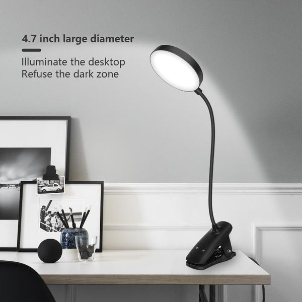 

book lights led smart clipping-on touching desk lamp with adjustable light mode usb rechargable eye-protection bv789