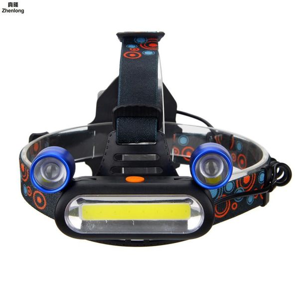 

headlamps led headlight cob highlight wearing with sos saviour 18650+ battery charging dual use headlamp for camping hunting caving