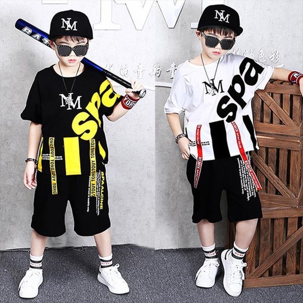 

boy clothes set 10 years casual short sleeve tshirts harem pants summer kids vetement femme clothing boys, White