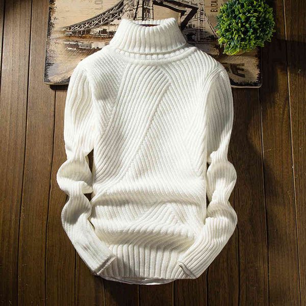 

sweater knit autumn and winter men's wear solid color high collar pullover youth thickened base clothing, White;black