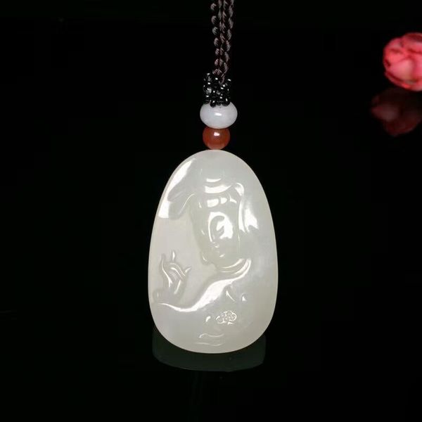 

lockets h30#hetian jade guanyin pendant, Silver