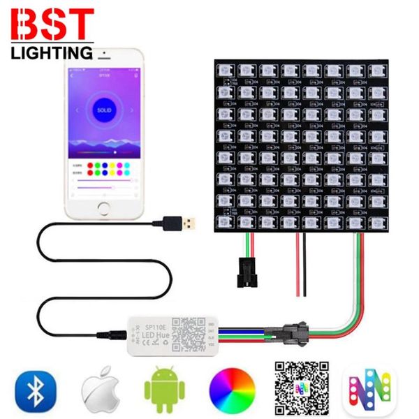 

strips ws2812b led strip digital matrix panel ws2812 individually addressable module light usb sp110e bluetooth controller dc5v