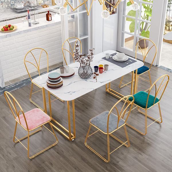 

iron marble northern europe leisure milk tea coffee restaurant simple dining table chair combination