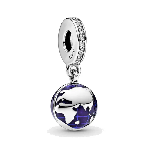 Gioielli da donna adatti Pandora Charms Perline Bracciale in argento 925 Love Our Blue Planet Ciondola Bracciali con diapositive Perline Catena di gioielli Fascino con perline