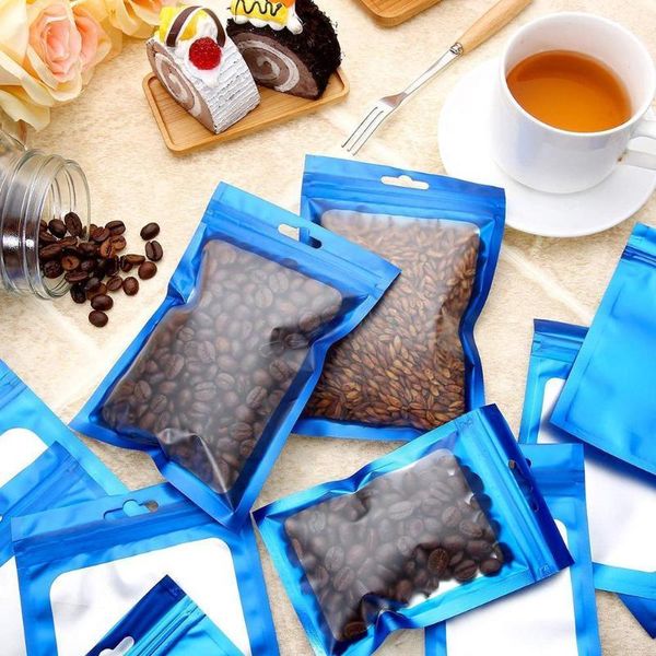 

storage bags 100pcs resealable matte pink aluminum foil window zip women nail coffee beauty lock bracelets jewelry gifts pouches be r8l0