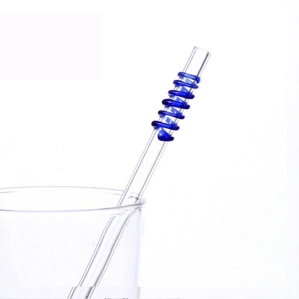 

drinking straws high temperature resistant colored glass reusable butlers heat-resistant juice milk home bar supplies