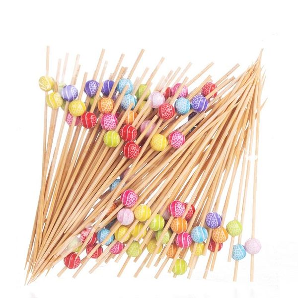 

forks 100pcs disposal bamboo toothpicks fruit salad buffet picks colorful loving heart aperitif cocktail sticks decoration accessories