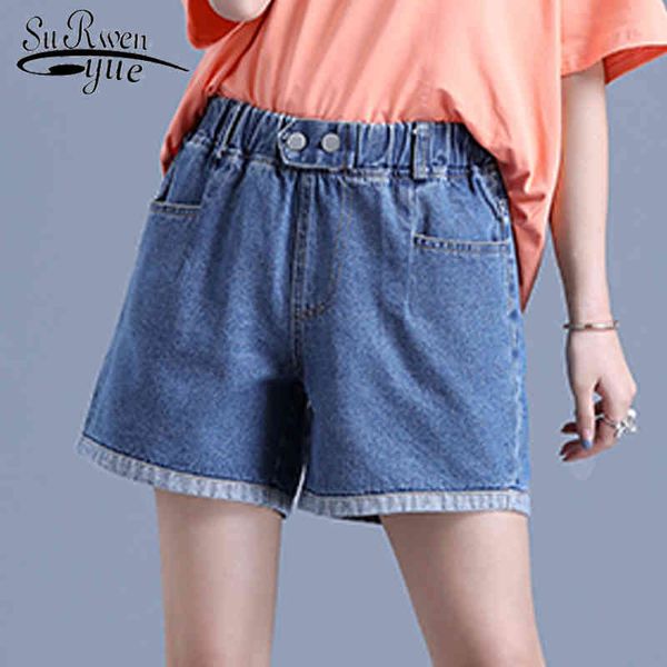 Vintage sexy elegante shorts jeans mulheres de cintura alta denim feminino feminino slim hip plus size shorts 9007 50 210417