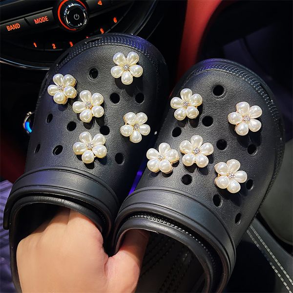 

jewellery flower charms kids party toy shoe buckle diy cute girl gifts accessories wristbands fit croc pvc x-mas backpack, Bronze;silver