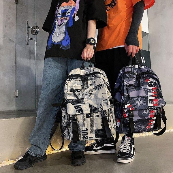 

backpack 2021 women fashion canvas rucksack shoulder bags student school bag boys girls schoolbags for teenager sac