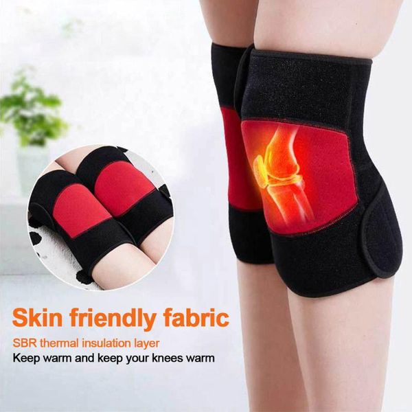 

1pair men women therapy daily for knee pain relief health care thicken flexible arthritis household heat wrap portable elbow & pads, Black;gray