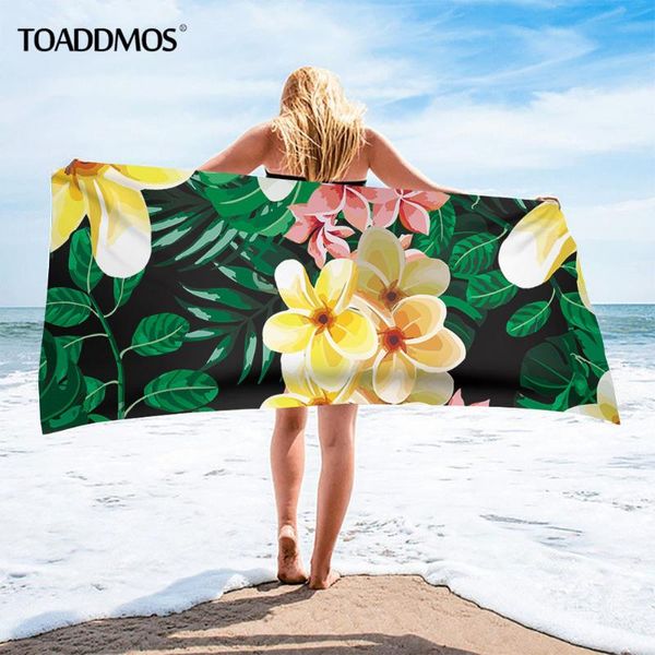

towel toaddmos soft bath plumeria leaves print beach absorbent comfort home face hair quick dry for kids adults