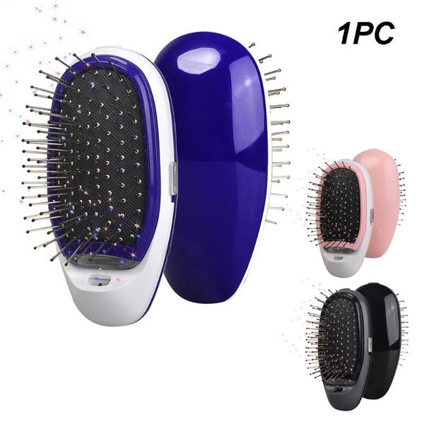 

hair brushes massage brush portable straight mini comb negative ion care anti static electric, Silver