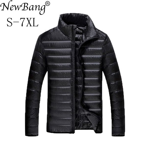 

bang brand 7xl duck down jacket men winter warm windbreaker feather parkas ultra light outwear 210810, Black