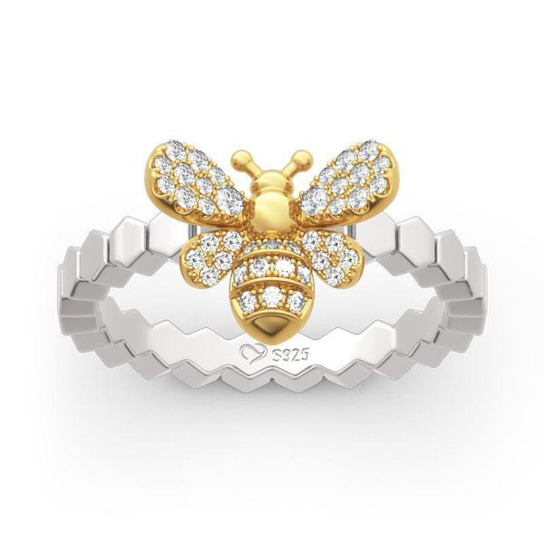 

Cutie Creative Little Bee Alloy With Acrylic Statement Animal Ornaments Jewelry Wedding/Engagement Rings For Women Wholesale Wedding, Slivery;golden