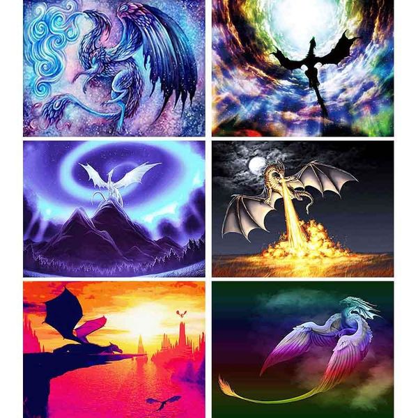 

diamond painting full square round 5d diy embroidery sky glow cartoon dragon image rhinestones home decoration l66