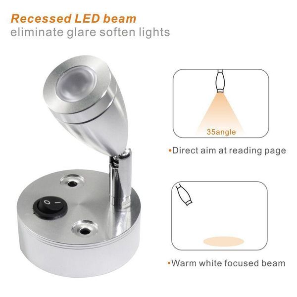 

interior&external lights 12v warm led caravan light camper interior reading switch boat