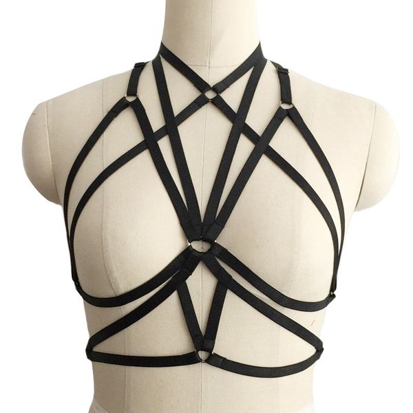 

hollow out harness strap sm bra night seduction underwear, Black;white