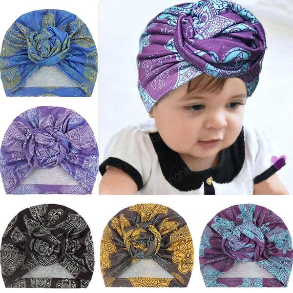 5 Renkler Büyük Çiçek Bere Kap Yenidoğan Bebek Bebek Yaz Moda Sevimli Türban Şapkalar Tatlı Yumuşak Elastik Kapaklar Toddler Kızlar Beanies Saç AC Için