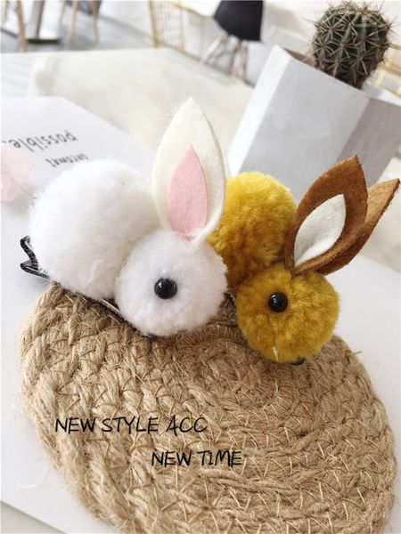 

3d rabbit hairbands ponytail holder rope 12 styles kids girls lovely rabbit hair clips women creative cute hair accessories 1297 b3, Slivery;white