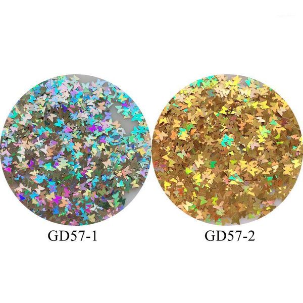 

50g/bag 4*3mm laser gold and silver butterfly glitter nail art pieces decoration gd571, Black