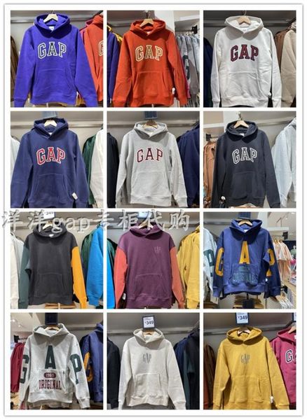 

brand hoodie gap autumn thin velvet pullover men's and women's 791339 737178 737174 737175, Black