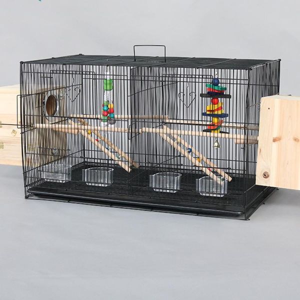 

bird cages thickened galvanized large cage double-spaced design breeding pet nest metal iron pull chassis tiger skin parrot house