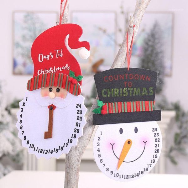 

christmas decorations tree hanging wall clock snowman santa claus design xmas ornaments holidays gift decoration1