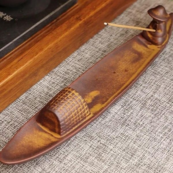 

ceramic boat incense burner 25cm fishing candlestick fragrance lamps