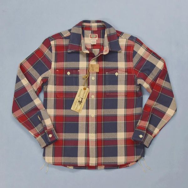 

men's casual shirts bob dong ultra heavy plaid workwear long sleeved checked, White;black